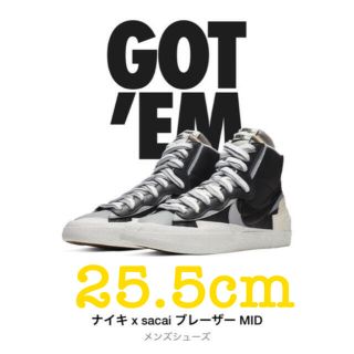 ナイキ(NIKE)のNIKE sacai WHITE×BLACK×GREY 25.5cm(スニーカー)