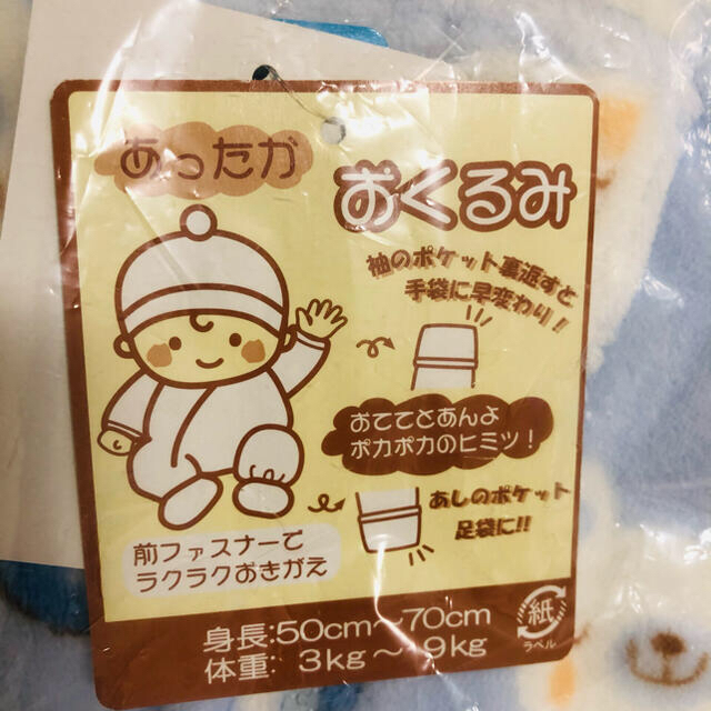 西松屋(ニシマツヤ)の新品未使用✴︎あったか　おくるみ　ロンパース　冬 キッズ/ベビー/マタニティのこども用ファッション小物(おくるみ/ブランケット)の商品写真