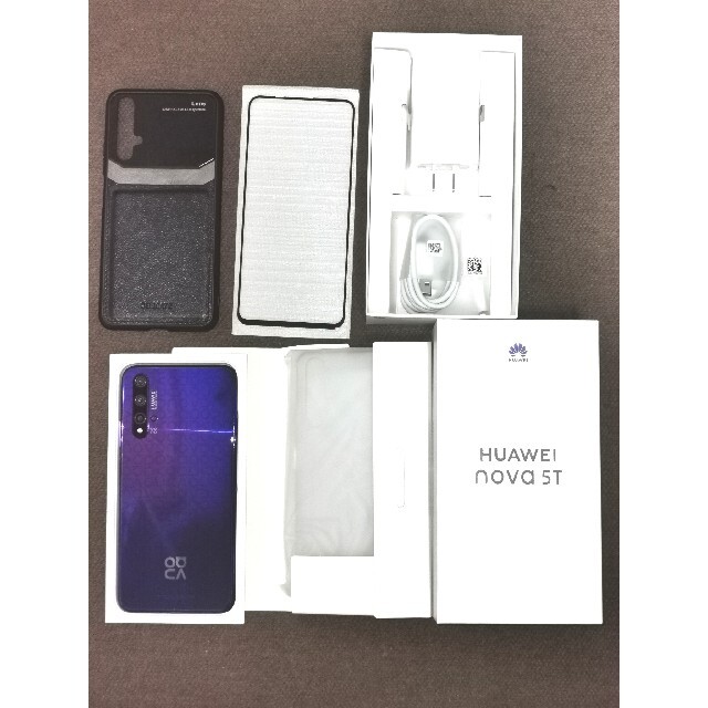 美品 HUAWEI nova 5T ケース、ガラスフィルム付