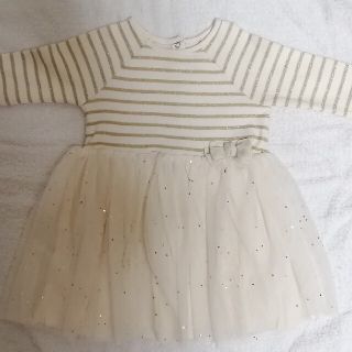 プチバトー(PETIT BATEAU)のプチバトー　12m　チュールワンピース　ノエルコレクション(ワンピース)