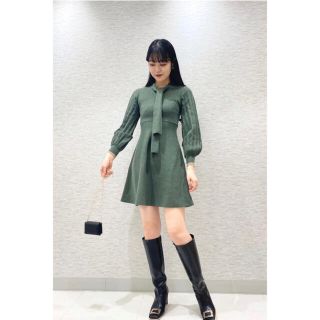 Lily Brown - ボウタイニットワンピースの通販 by shop|リリー