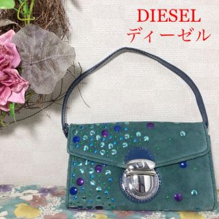 ディーゼル(DIESEL)の【未使用】DIESEL(ディーゼル)のハンドバッグ ミラー付き　緑(ハンドバッグ)