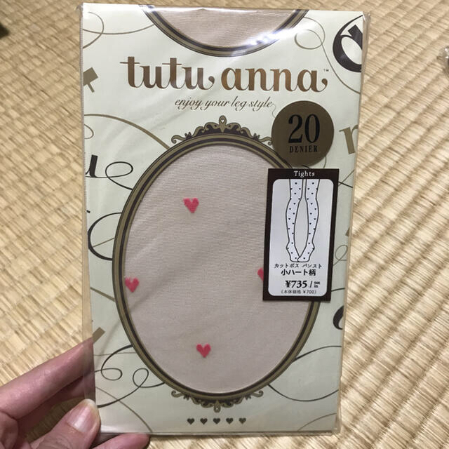 tutuanna(チュチュアンナ)の小ハート柄 タイツM-L レディースのレッグウェア(タイツ/ストッキング)の商品写真