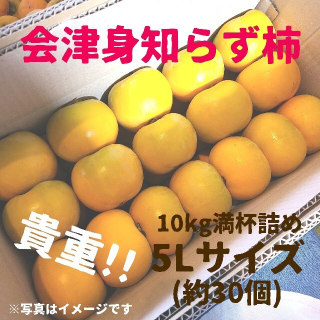 【値下げ!!】会津身知らず柿　みしらず柿　柿　4Lサイズ　10キロ箱