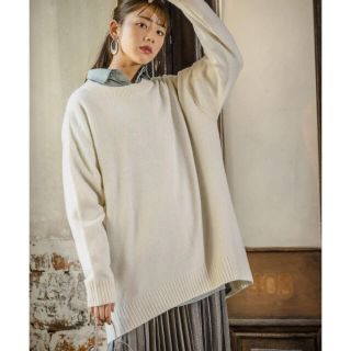 アンデミュウ(Andemiu)の美品　Andemiu ルーズシルエットウールニット　スカート  ワンピ　コート(ニット/セーター)