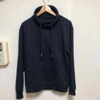 ザラ(ZARA)の【美品】メンズ　パーカー　ネイビー(パーカー)