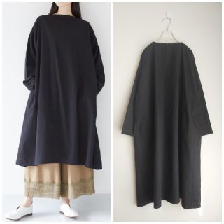 メルロー(merlot)の新品　フィリル　シンプルワイドワンピース　ブラック　レディース秋冬(ロングワンピース/マキシワンピース)