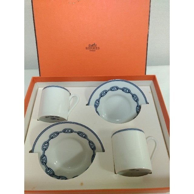 HERMES エルメス シェーヌダンクルブルー デミタスカップ ソーサー