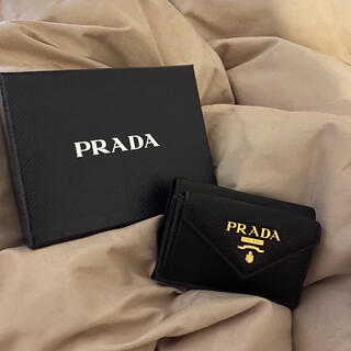 プラダ(PRADA)のPRADA プラダ ミニウォレット ミニ財布 ブラック 黒(財布)