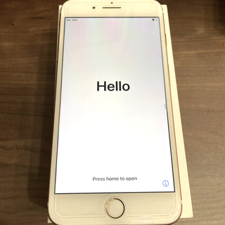 アップル(Apple)の美品　SIMフリー　iPhone7plus 128GB ローズゴールド(スマートフォン本体)