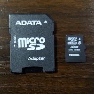 トウシバ(東芝)のmicroSDカード 4GB (SDカードアダプター付き)(その他)