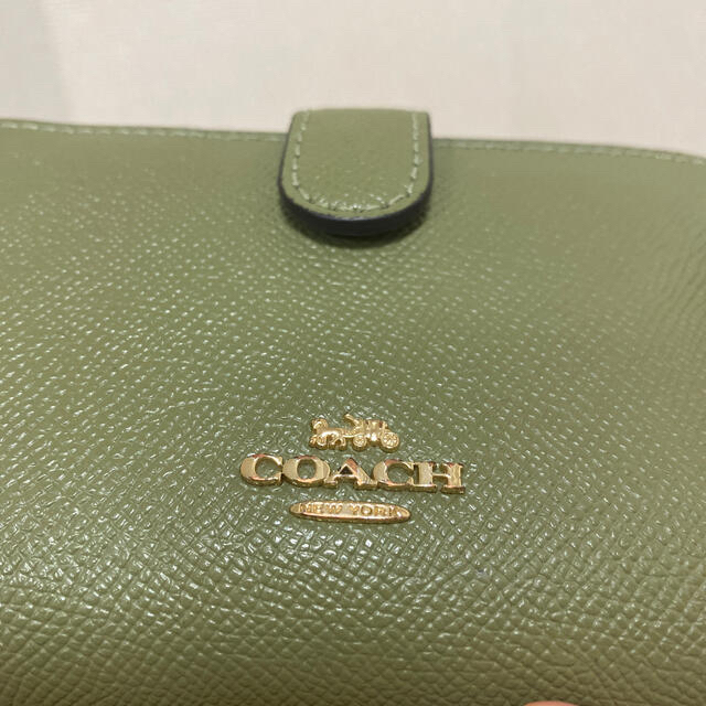 COACH コーチ　二つ折り財布　ライトグリーン