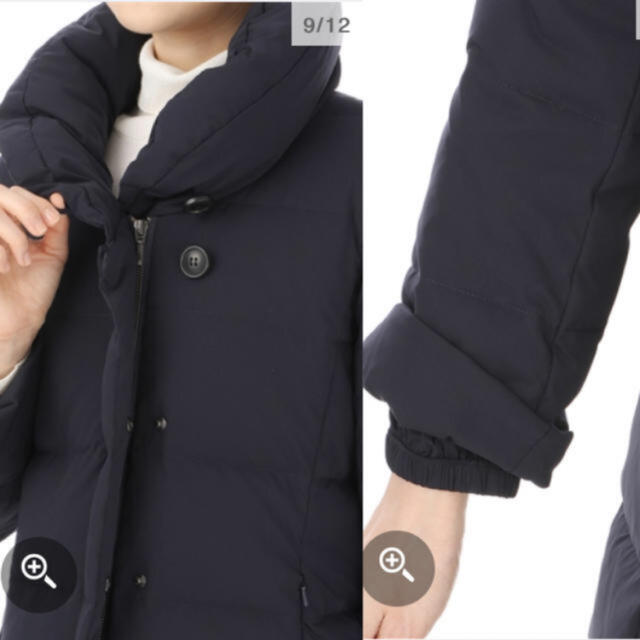 青山(アオヤマ)の新品 タックスタンド 紺 ダウンコート レディースのジャケット/アウター(ダウンコート)の商品写真