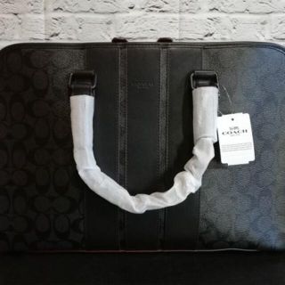 コーチ(COACH)のCOACHコーチブリーフケースF23212レザービジネスハンドバッグ皮黒灰新品(ビジネスバッグ)