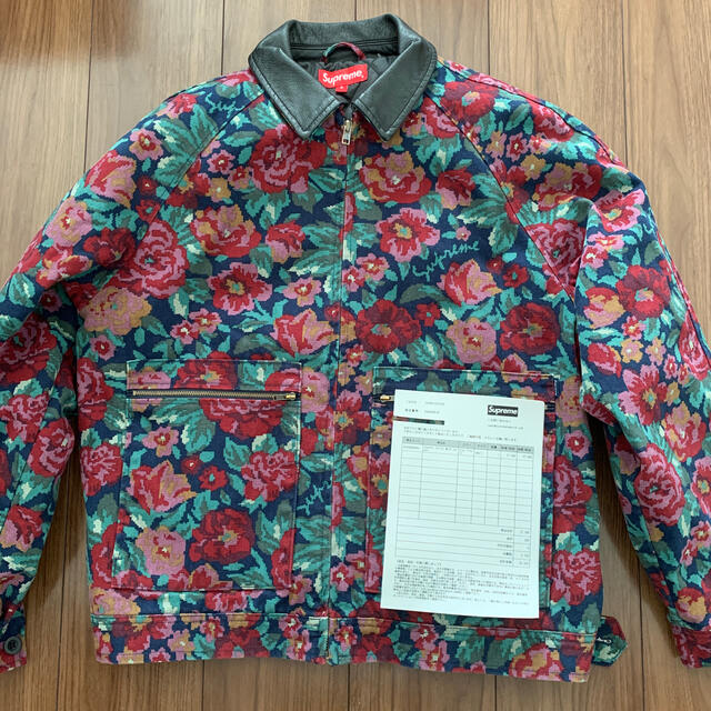 耐熱 二層 足あとぐらす (M) supreme leather collar work jacket S