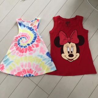 オールドネイビー(Old Navy)のOLDNAVY タンクトップ　ワンピース　タイダイ柄　女の子 4T(Tシャツ/カットソー)