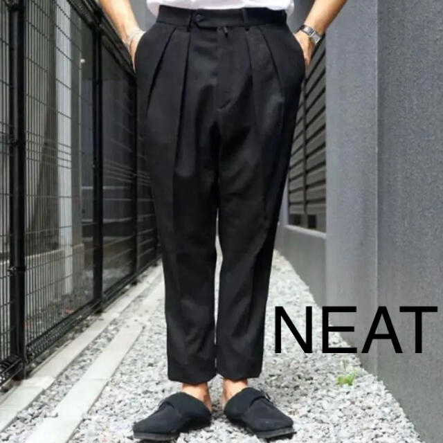 【極美品】NEAT cotton kersey taperred black44