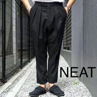 コモリ(COMOLI)の【極美品】NEAT cotton kersey taperred black44(スラックス)