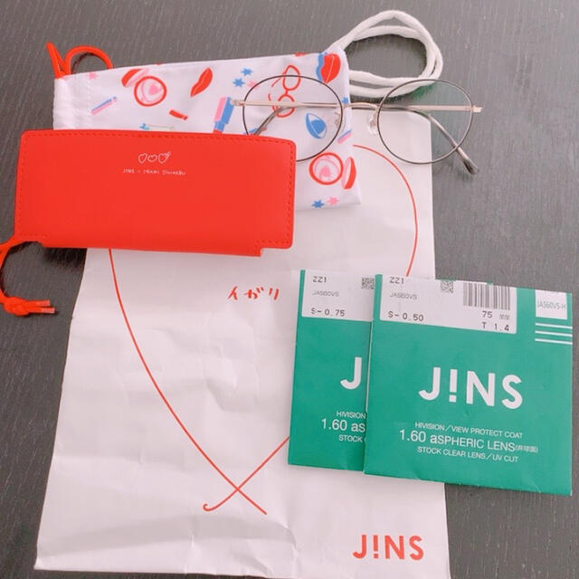 JINS(ジンズ)のイガリシノブ　メガネ　あざとMeきゅん2 ブラック×ホワイトゴールド レディースのファッション小物(サングラス/メガネ)の商品写真