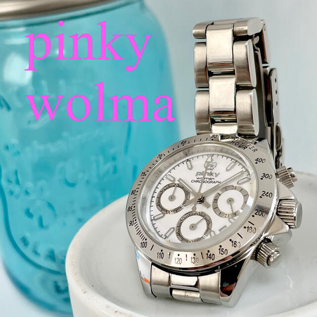 pinky wolman(ピンキーウォルマン)の26 ピンキーウォルマン時計　レディース腕時計　新品電池　クロノグラフ レディースのファッション小物(腕時計)の商品写真