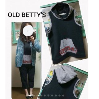 オールドベティーズ(OLD BETTY'S)の(セール♪)OLD BETTY'Sオールドベティーズフード付き ニットベスト(ベスト/ジレ)