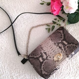 コーチ(COACH)の美品♥COACH コーチ♥2wayハンド/ショルダーバッグ/パイソン柄(ショルダーバッグ)