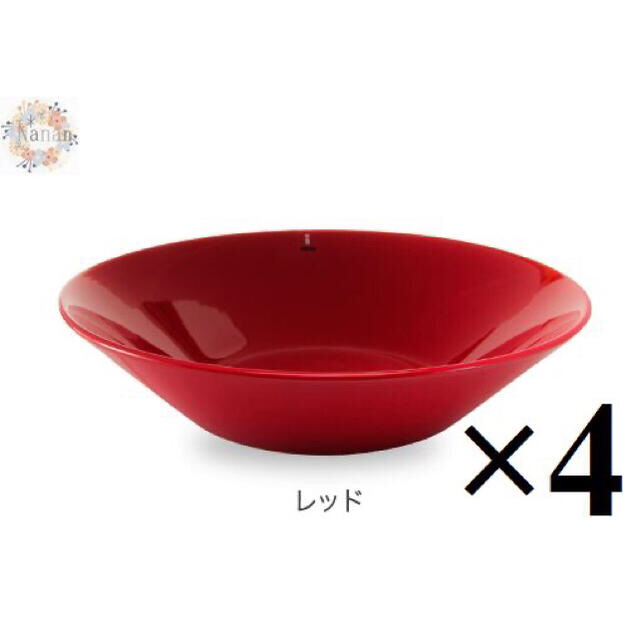 iittala(イッタラ)の【新品未使用品】イッタラ　ティーマ　レッド21cボウル4枚セット インテリア/住まい/日用品のキッチン/食器(食器)の商品写真