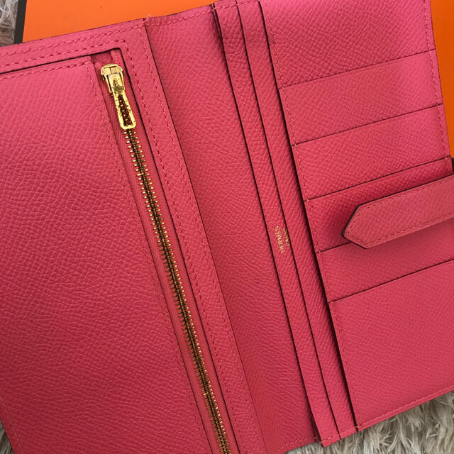 長財布 エルメス ローズアザレ べアン 長財布 ゴールド金具 オンライン