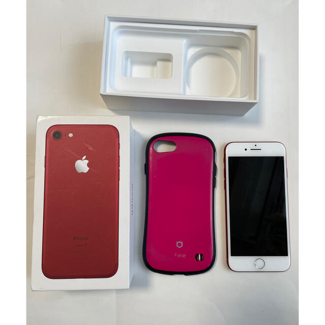iPhone7 128GB RED 美品　simフリースマートフォン/携帯電話