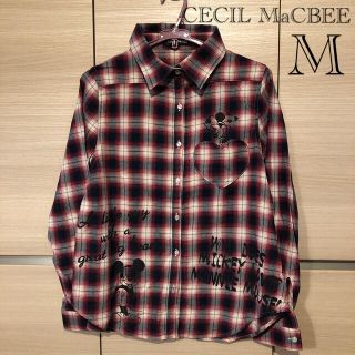 セシルマクビー(CECIL McBEE)の【CECIL McBEE】綿　赤ー紺ー白　チェックシャツ　レディースM(シャツ/ブラウス(長袖/七分))