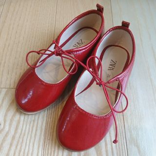 ザラキッズ(ZARA KIDS)の★断捨離さま専用★【美品】ザラ・バレエシューズ（ほぼ新品/赤/17cm）(フォーマルシューズ)