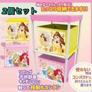 ディズニー(Disney)のDisney プリンセス おしゃれ 2段 収納ボックス 新品 未開封　２セット(ケース/ボックス)