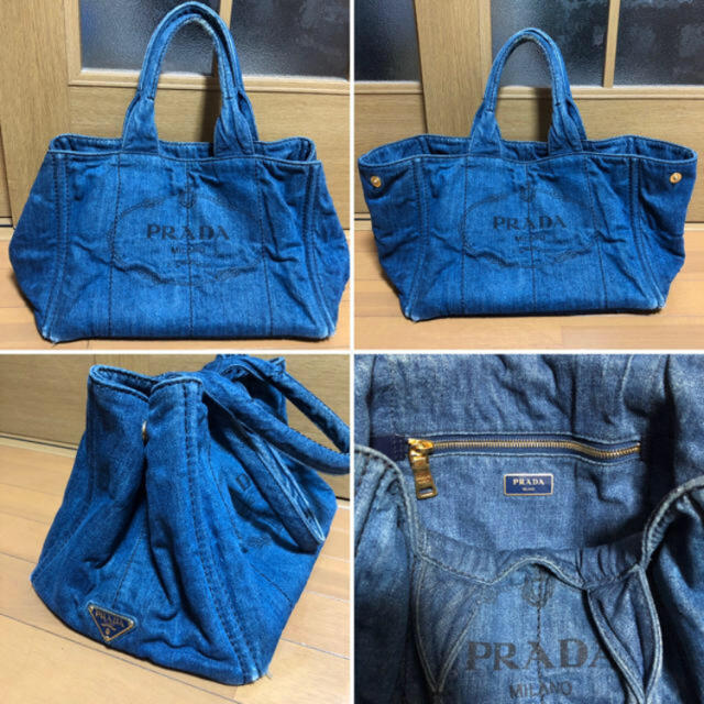 PRADA(プラダ)のプラダ カナパ  デニム Mサイズ レディースのバッグ(トートバッグ)の商品写真