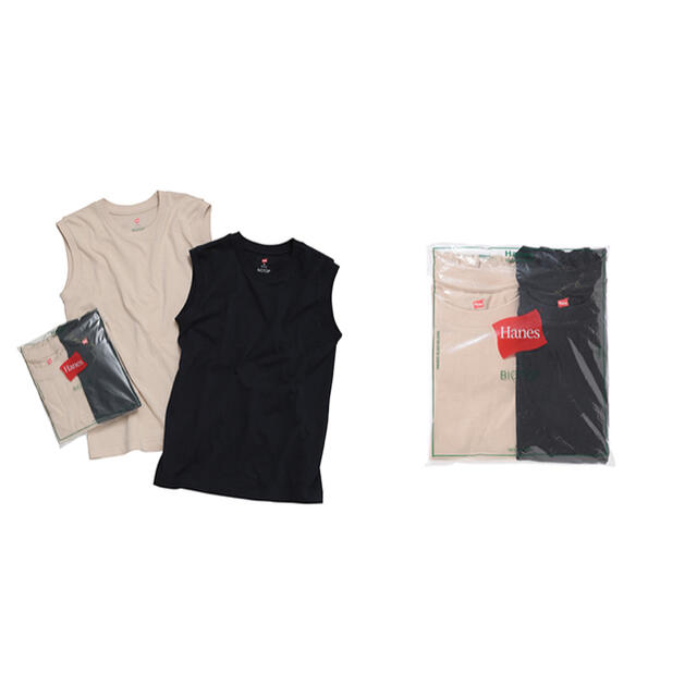 Hanes(ヘインズ)のHanes ヘインズ ノースリーブ トップス レディースのトップス(Tシャツ(半袖/袖なし))の商品写真