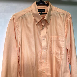 ユニクロ(UNIQLO)のメンズシャツ　ユニクロ　Xlサイズ　オレンジ　長袖(シャツ)