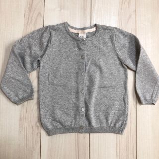 エイチアンドエム(H&M)のH&M シルバーラメカーディガン 80 86 美品(カーディガン/ボレロ)