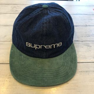 Supreme Denim Suede Compact Logo Cap Hat