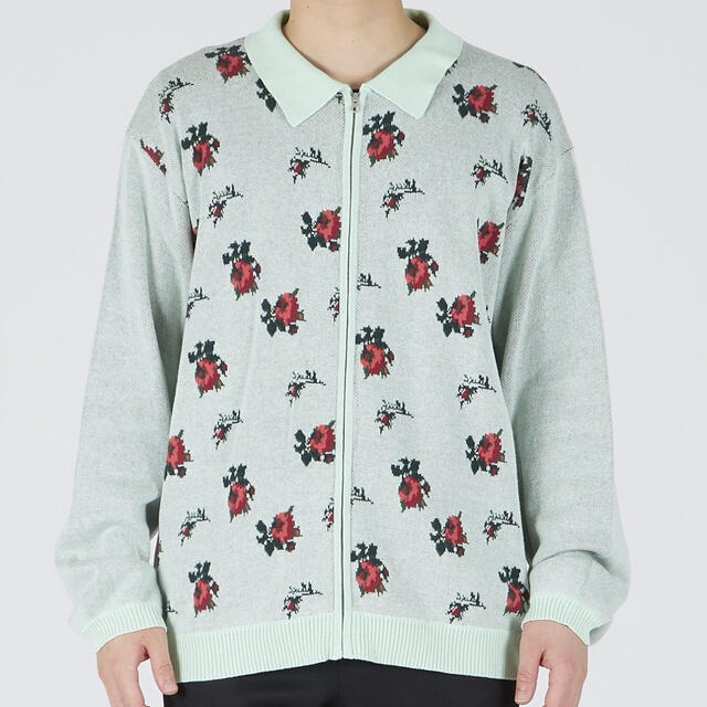 TTT_MSW 20AW flower knit polo Mint