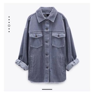 ザラ(ZARA)のZARA コーデュロイジャケット　グレー　 Mサイ(Gジャン/デニムジャケット)