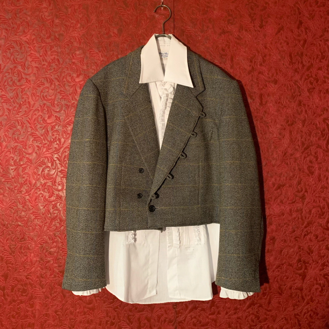 【Vintage】LANVIN リメイクテーラードジャケット ハイネック 切替