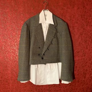 ランバン(LANVIN)の【Vintage】LANVIN リメイクテーラードジャケット ハイネック 切替(テーラードジャケット)