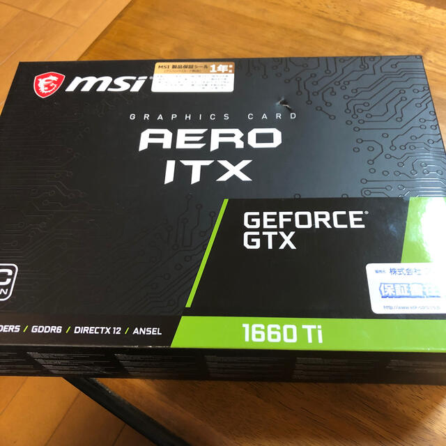 PCパーツグラフィックボード　msi GEFORCE GTX 1660Ti