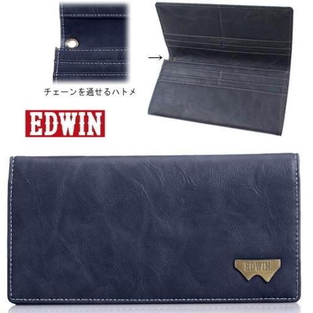 EDWIN(エドウィン)のEDWIN:エドウィン グレイン合皮:長財布・ネイビー メンズのファッション小物(長財布)の商品写真