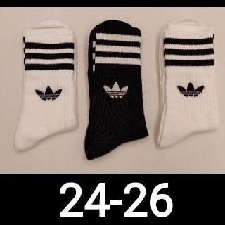 アディダス(adidas)のアディダス　靴下　白×2 黒×1　24cm~26cm(ソックス)