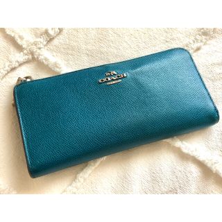 COACH コーチ　コインケース 小銭入れ財布　ディープターコイズ　濃い水色