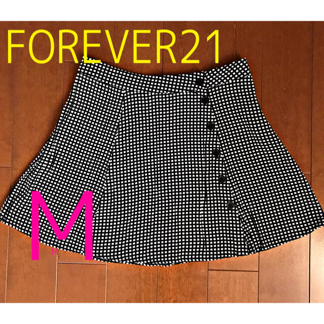 FOREVER 21(フォーエバートゥエンティーワン)の◆夏物SALE◆ FOREVER21 チェックスカート 黒×白 Mサイズ レディースのスカート(ミニスカート)の商品写真