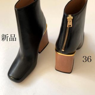 マルニ(Marni)の新品/36 MARNI マルニ リザードヒール バックジップ ブーツ(ブーツ)