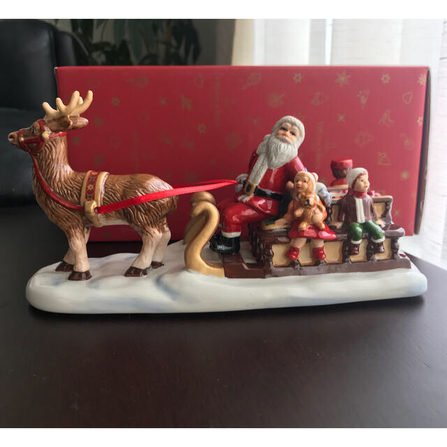 ビレロイボッホ クリスマス サンタクロース トナカイ プレゼントキャンドル 陶器