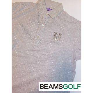 ビームス(BEAMS)のBEAMSGOLF　ポロシャツ　ゴルフシャツ　ドット柄　ロゴワッペン(ウエア)