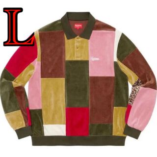 シュプリーム(Supreme)のSupreme Patchwork velour L/S Polo(ポロシャツ)